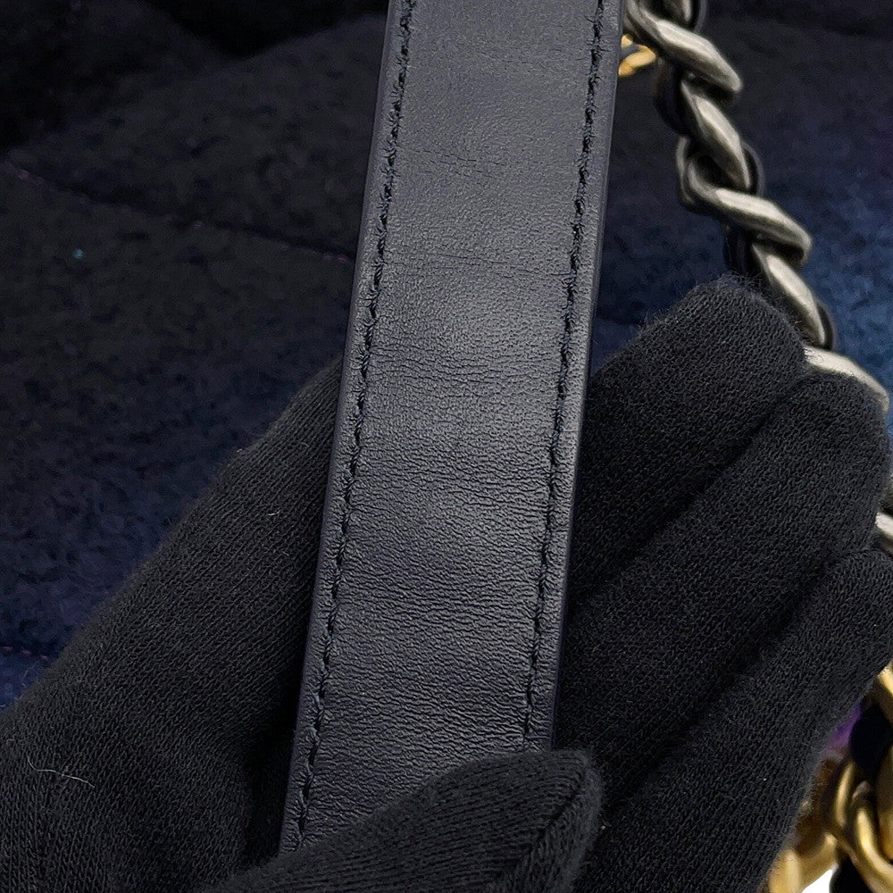 CHANEL CHANEL19 ChainShoulder Bag Black/PurpleAS1160 Tweed