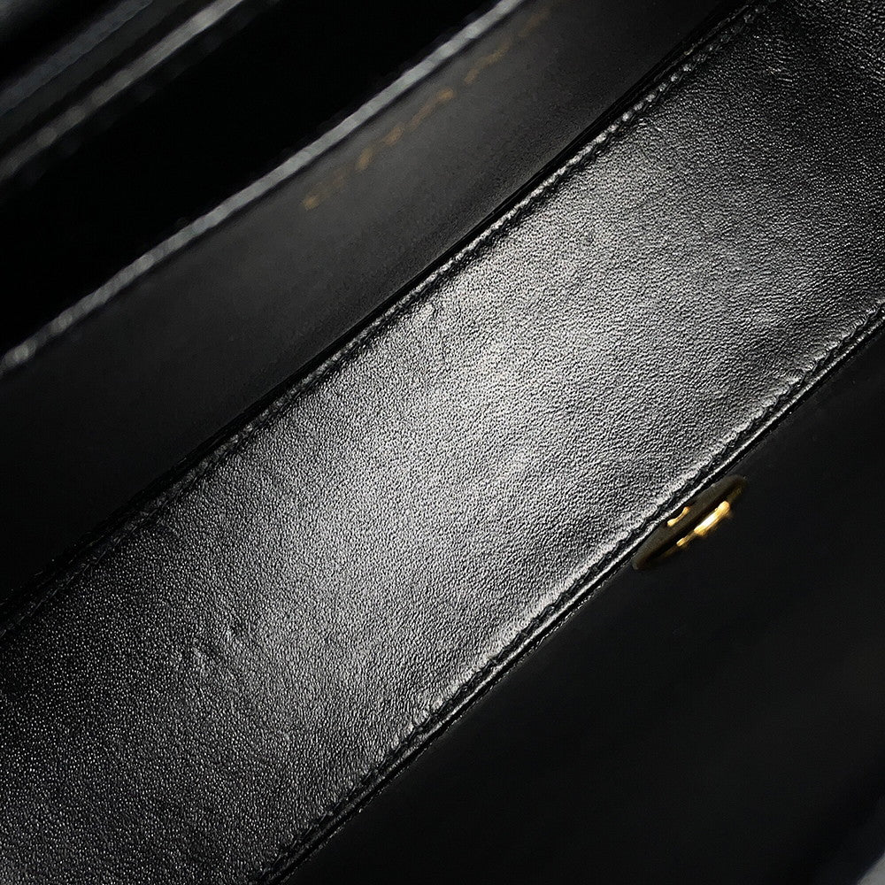 CHANEL Matelasse Single Flap ChainShoulder Bag Black Caviar Leather Size 25