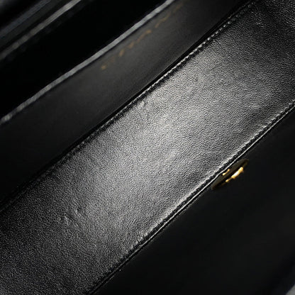 CHANEL Matelasse Single Flap ChainShoulder Bag Black Caviar Leather Size 25