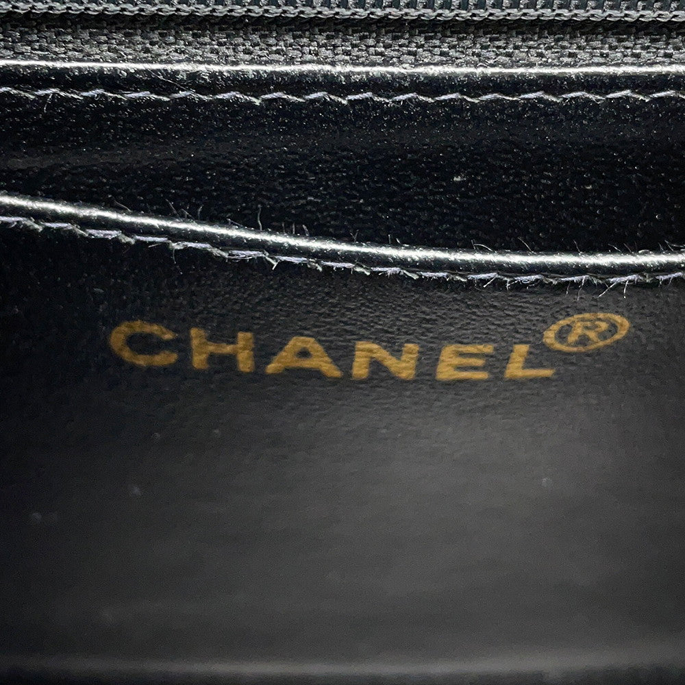 CHANEL Matelasse Single Flap ChainShoulder Bag Black Caviar Leather Size 25