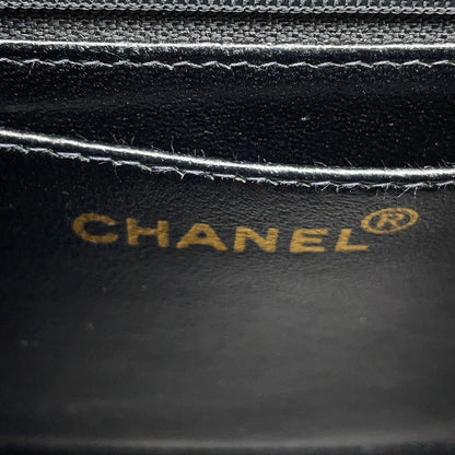 CHANEL Matelasse Single Flap ChainShoulder Bag Black Caviar Leather Size 25