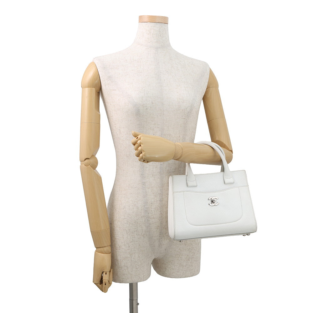 CHANEL Neo Executive 2WAY Handbag WhiteA69929 Leather Size Small