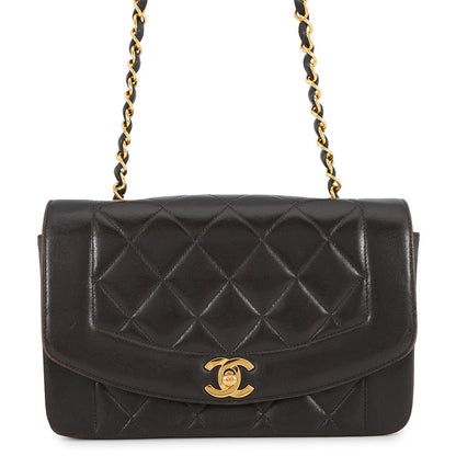 CHANEL Diana ChainShoulder Bag BlackA01164 Lambskin Size 22