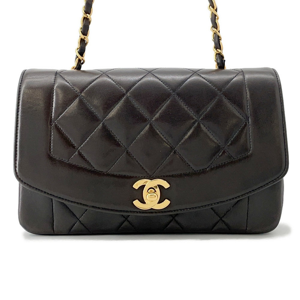 CHANEL Diana ChainShoulder Bag BlackA01164 Lambskin Size 22