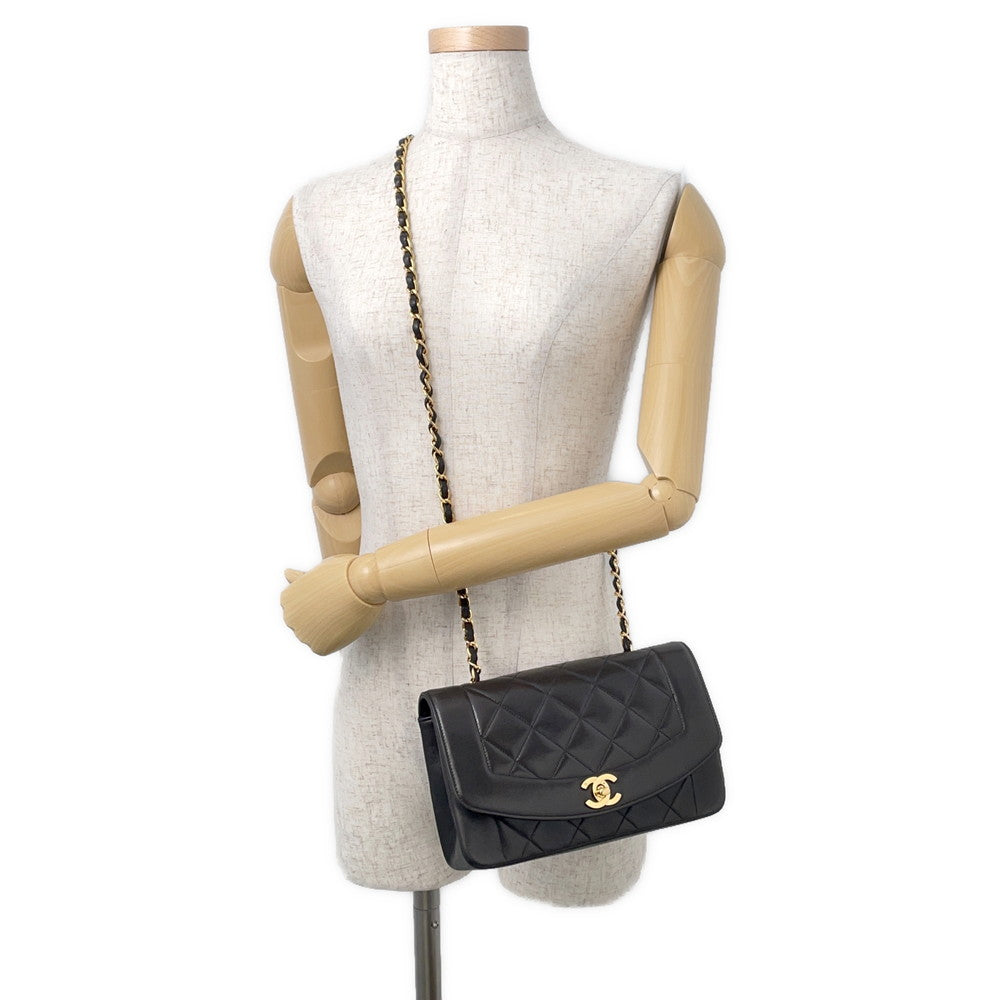 CHANEL Diana ChainShoulder Bag BlackA01164 Lambskin Size 22