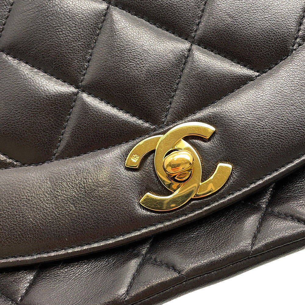 CHANEL Diana ChainShoulder Bag BlackA01164 Lambskin Size 22
