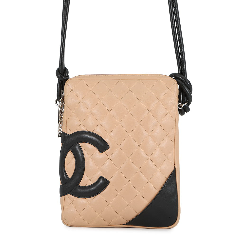 CHANEL Cambon line Shoulder Bag Beige/BlackA25178 Lambskin Size Medium