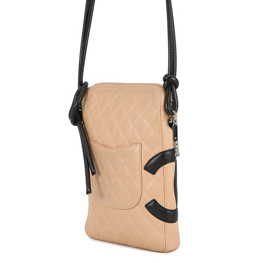 CHANEL Cambon line Shoulder Bag Beige/BlackA25178 Lambskin Size Medium