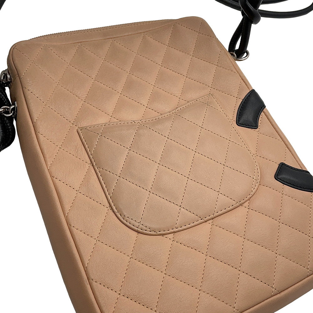CHANEL Cambon line Shoulder Bag Beige/BlackA25178 Lambskin Size Medium
