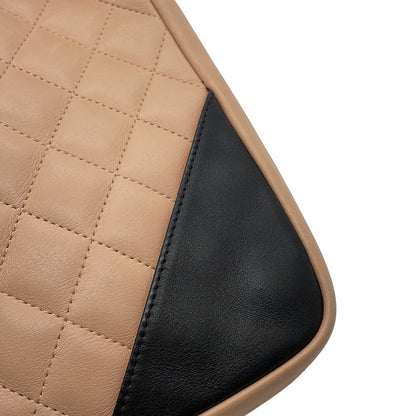 CHANEL Cambon line Shoulder Bag Beige/BlackA25178 Lambskin Size Medium