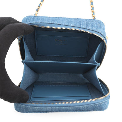 CHANEL Matelasse Pearl Crush Camera Bag Chainshoulder Bag BlueAP2463 Denim