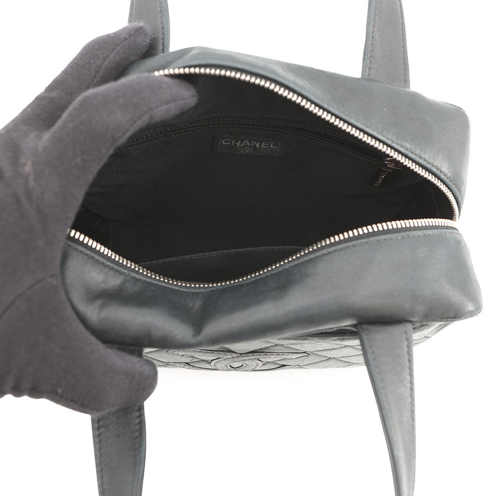 CHANEL Matelasse Handbag Black Lambskin