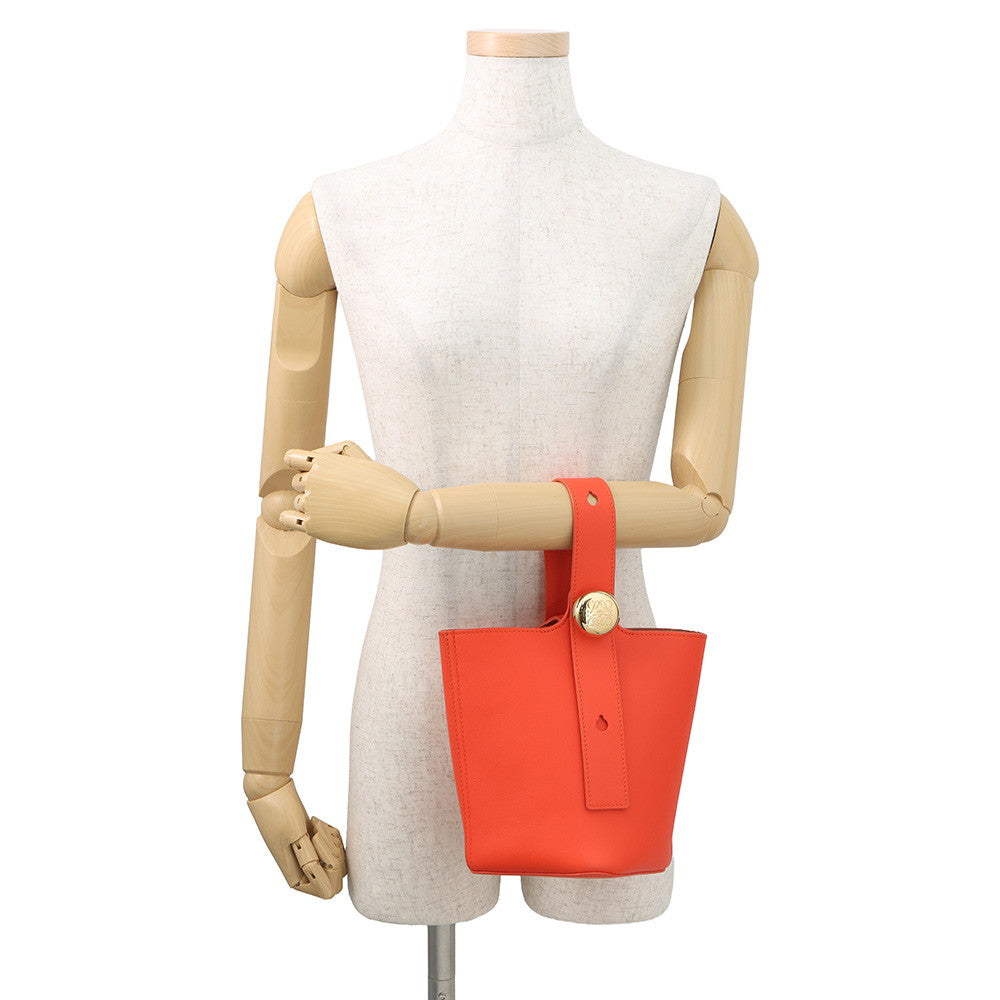 LOEWE Pebble Bucket 2-Way Shoulder Bag OrangeAANBBBMX01 Leather Size Mini