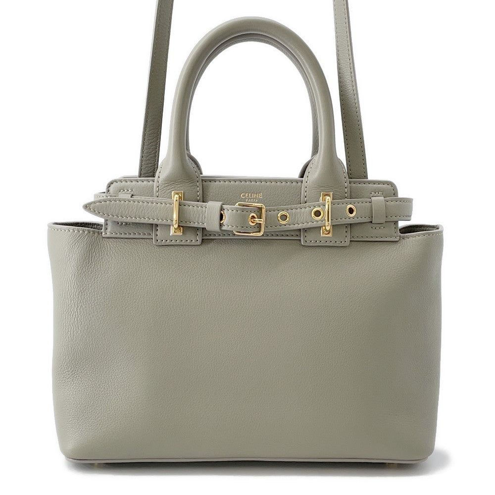 CELINE Teen Conti Bag Green Clay114543 Leather