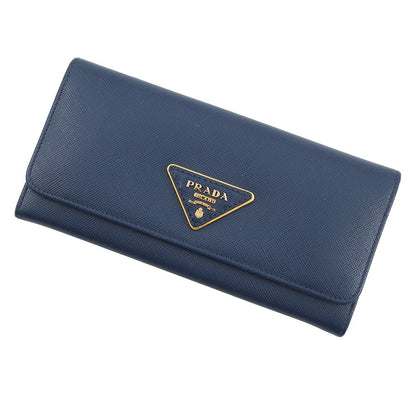 PRADA triangle logo long wallet Blue1MH132 Saffiano LeatherLeather
