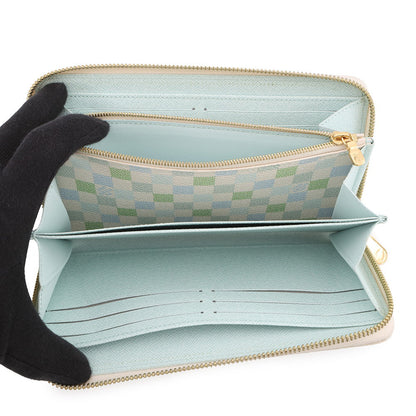 LOUIS VUITTON Zippy wallet Pistachio GreenN40748 Damier Licious