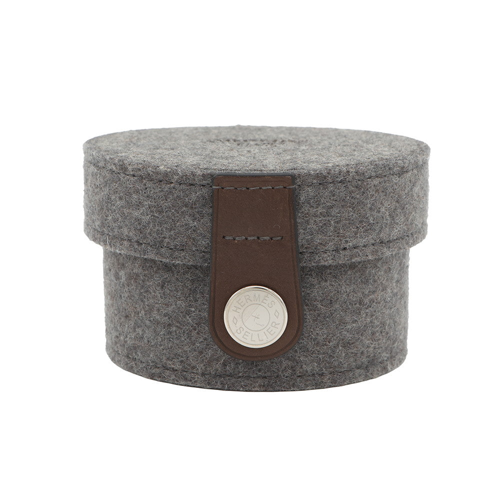 HERMES Sugar box Gray Felt