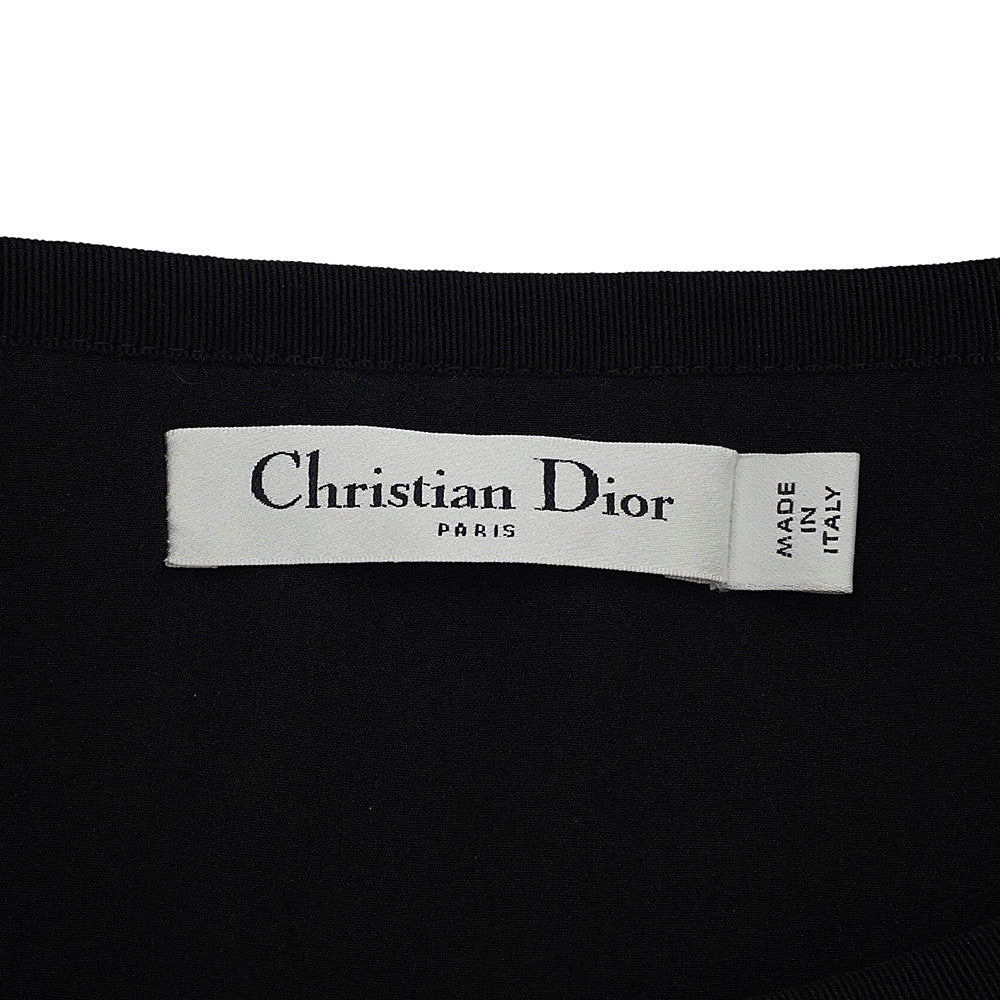 Dior Macrocannage Tweed Short Flare Dress Size 34 Black421R65A7795 Cotton54% Acryl27% Nylon19%