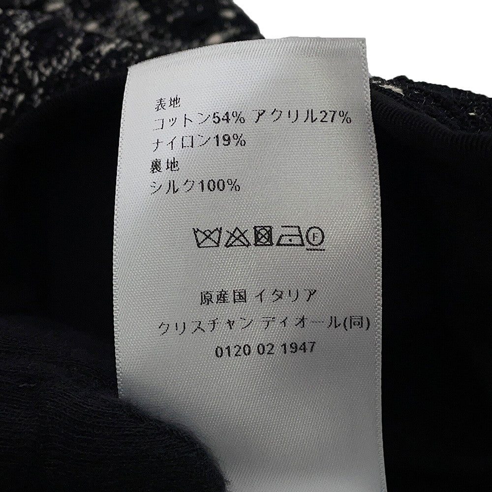 Dior Macrocannage Tweed Short Flare Dress Size 34 Black421R65A7795 Cotton54% Acryl27% Nylon19%