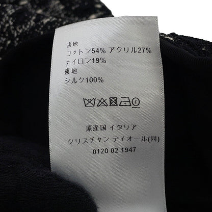 Dior Macrocannage Tweed Short Flare Dress Size 34 Black421R65A7795 Cotton54% Acryl27% Nylon19%