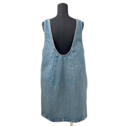 PRADA Triangle logo denim dress Size 36 BlueGFA135 Cotton100%