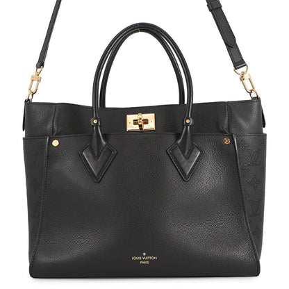 LOUIS VUITTON On My Side NoirM22225 Calf Leather Monogram Mahina Size GM