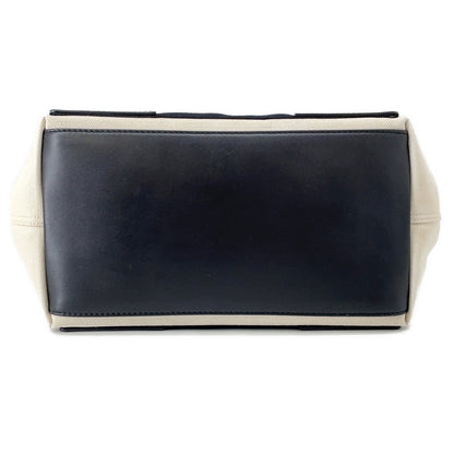 BALENCIAGA Navy Kabas Black/White339933 Canvas Size S