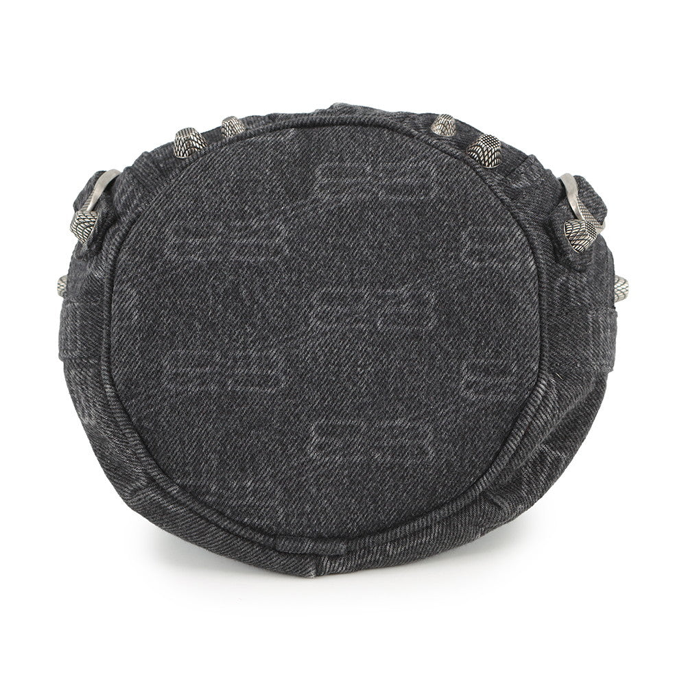 BALENCIAGA Le Cagoule Shoulder Bag Black702431 Denim Size XS