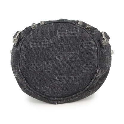 BALENCIAGA Le Cagoule Shoulder Bag Black702431 Denim Size XS
