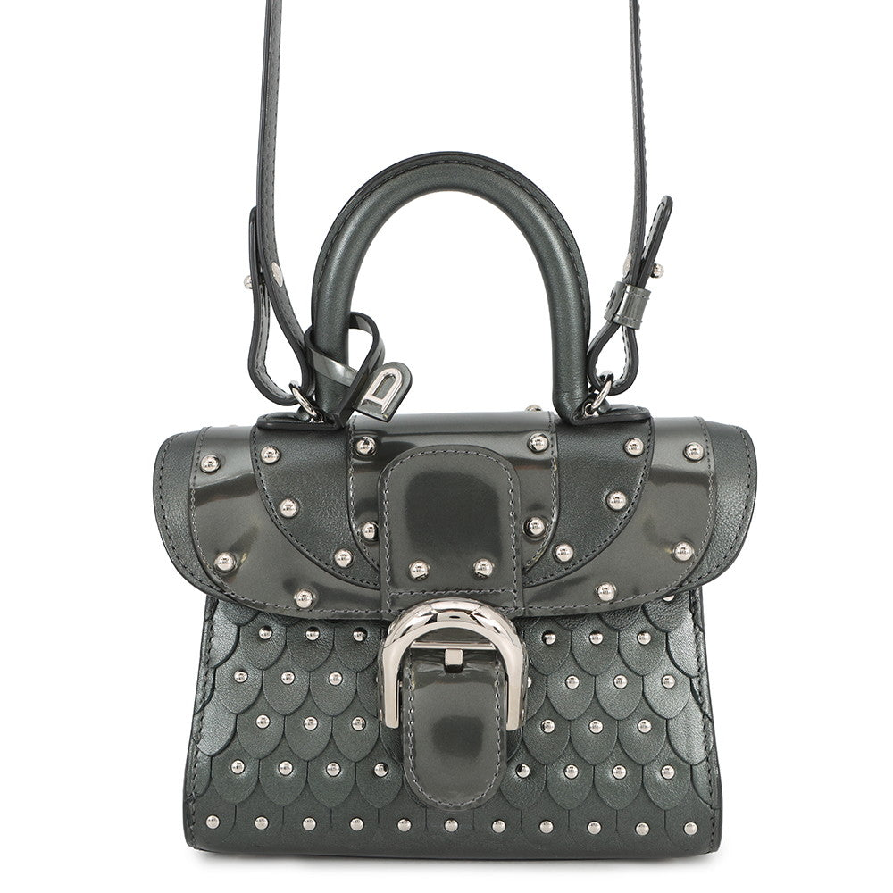 Delvaux Brillon Iron Shield GrayAA0434ARC080KPA Patent Leather Size micro