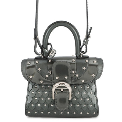 Delvaux Brillon Iron Shield GrayAA0434ARC080KPA Patent Leather Size micro