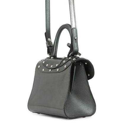 Delvaux Brillon Iron Shield GrayAA0434ARC080KPA Patent Leather Size micro