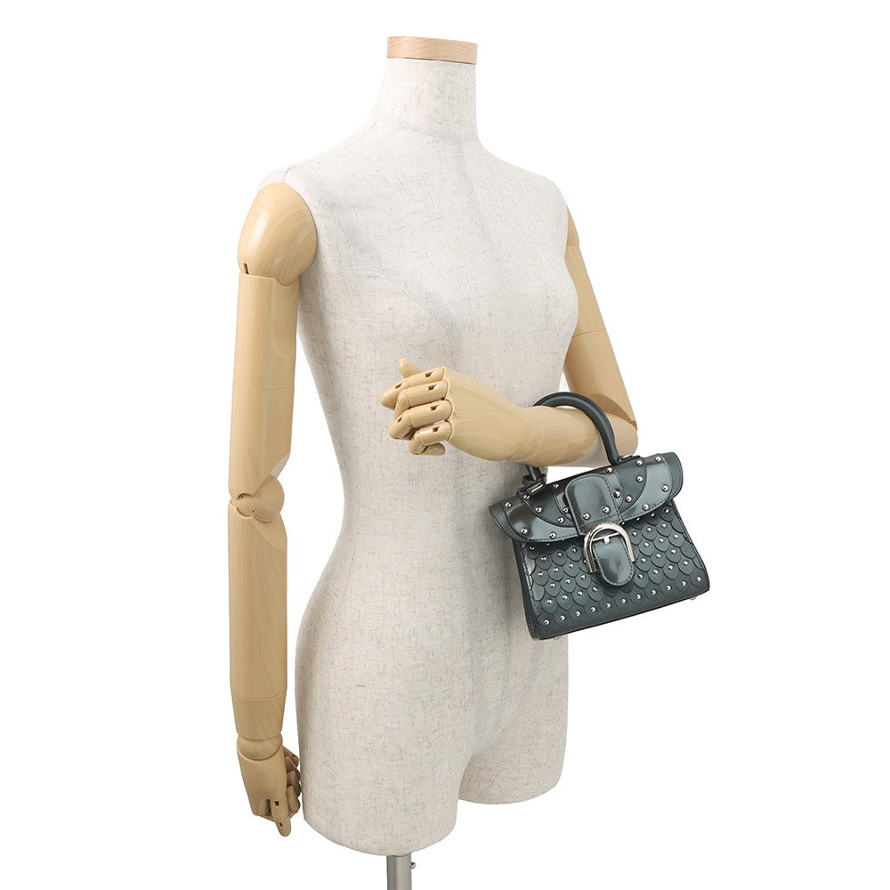 Delvaux Brillon Iron Shield GrayAA0434ARC080KPA Patent Leather Size micro