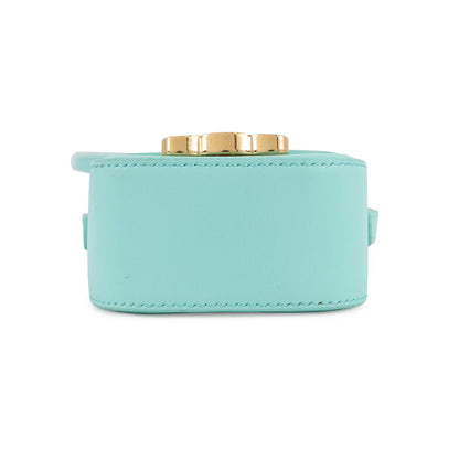 CELINE Triomphe AirPodsCase Shoulder Bag Blue10L013DPV Shiny Calf Leather Size Mini
