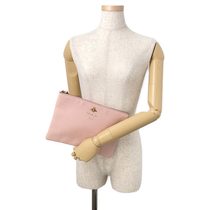 GUCCI Animalier Clutch Bag Bee Pink/Brown460187 Leather