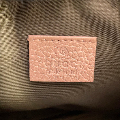 GUCCI Animalier Clutch Bag Bee Pink/Brown460187 Leather