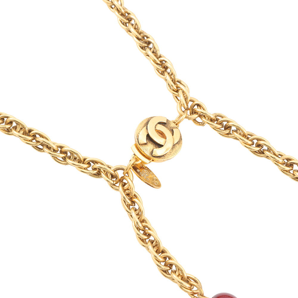 CHANEL Gripoa Double Necklace Gold Gold Plated