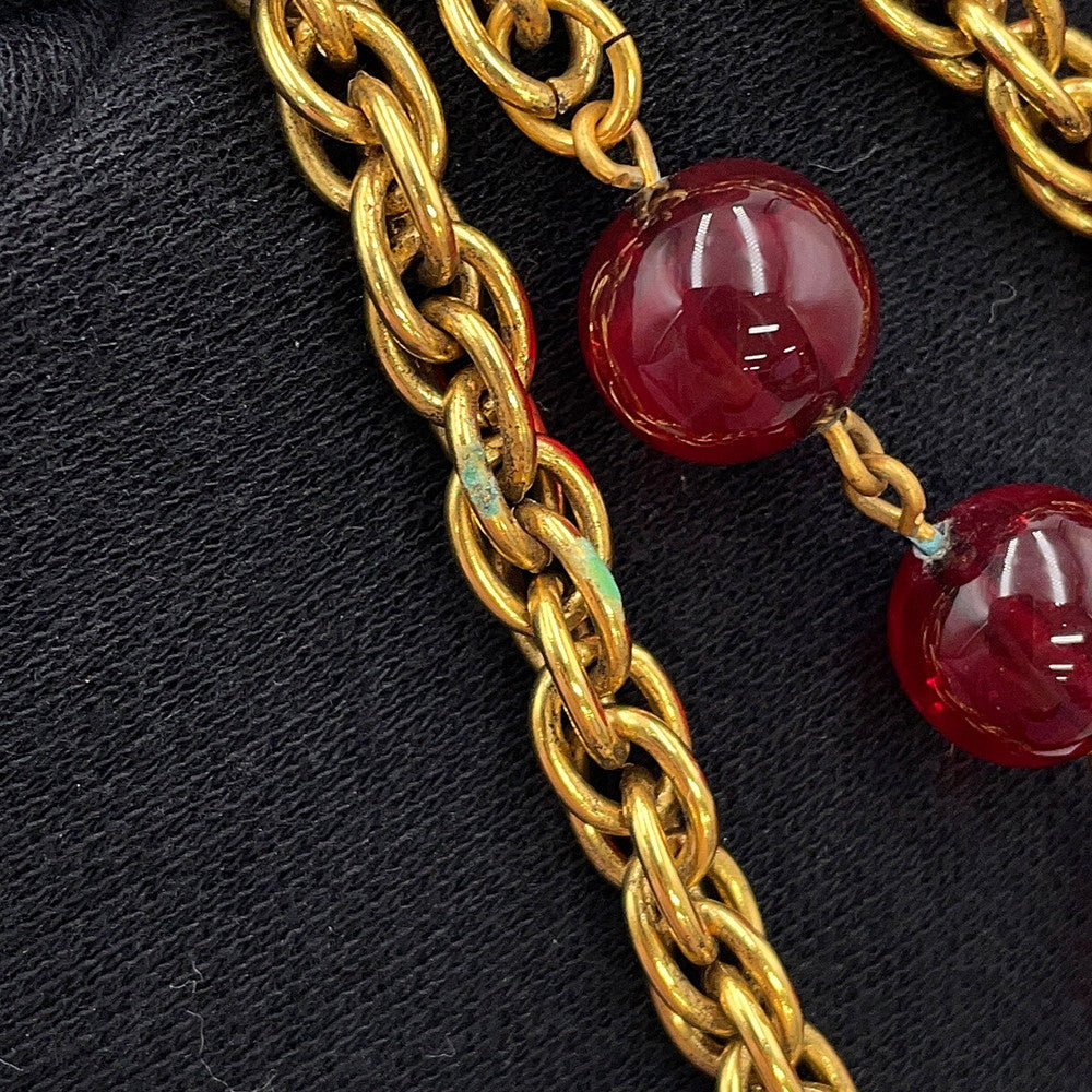 CHANEL Gripoa Double Necklace Gold Gold Plated
