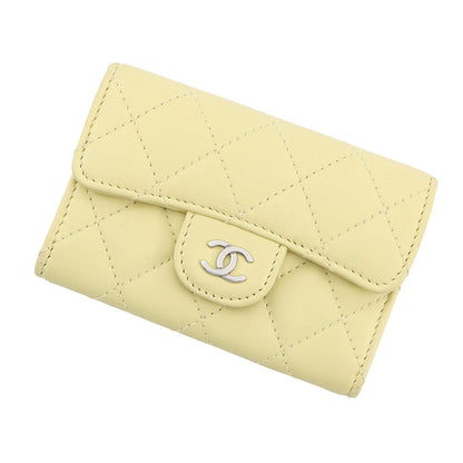 CHANEL Matelasse Classic Card Case YellowAP0214 Lambskin
