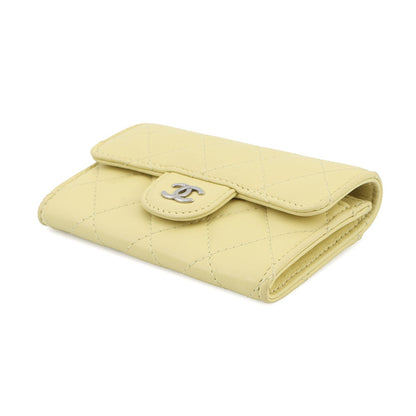 CHANEL Matelasse Classic Card Case YellowAP0214 Lambskin