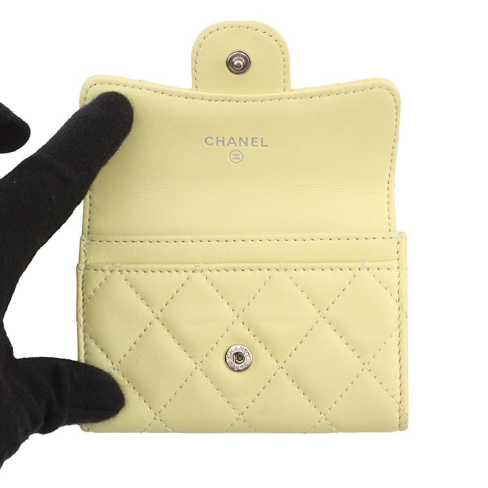 CHANEL Matelasse Classic Card Case YellowAP0214 Lambskin