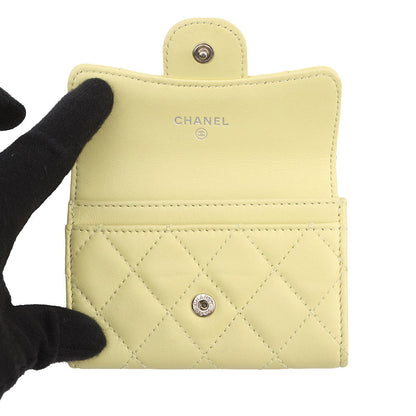 CHANEL Matelasse Classic Card Case YellowAP0214 Lambskin