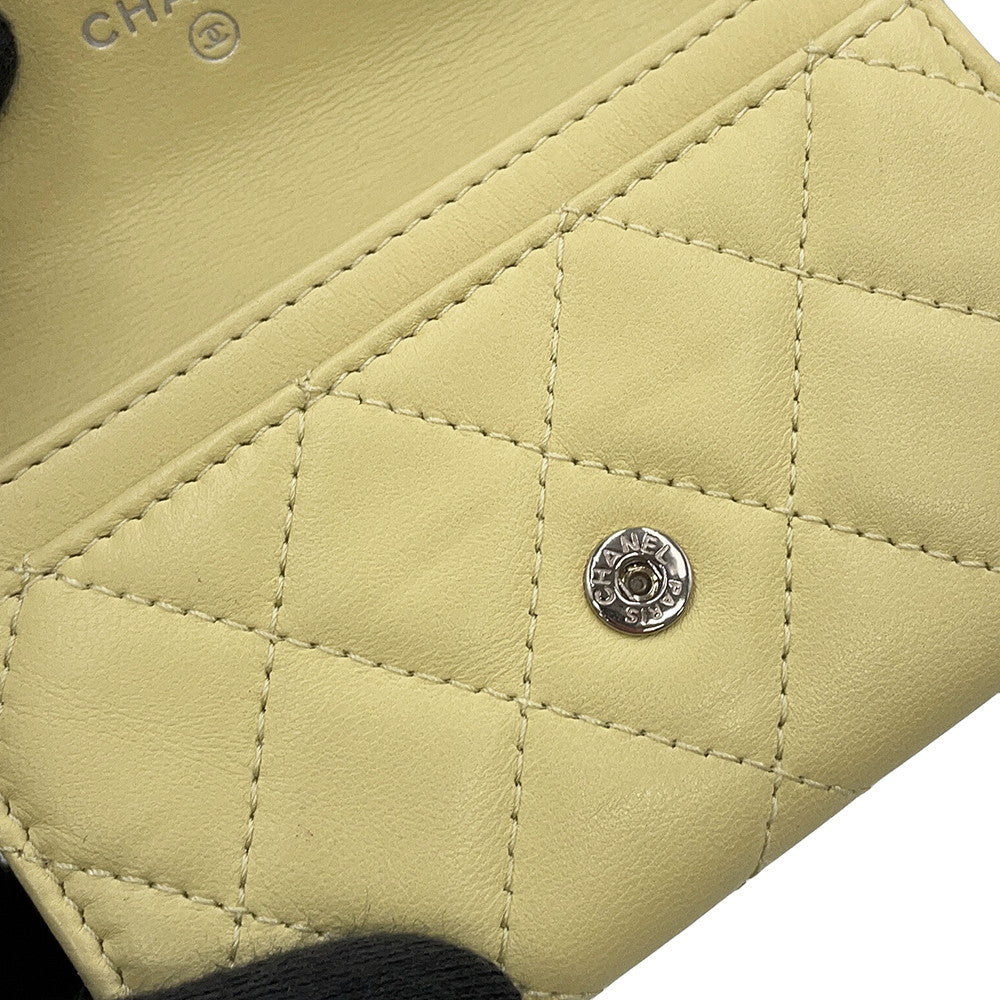 CHANEL Matelasse Classic Card Case YellowAP0214 Lambskin