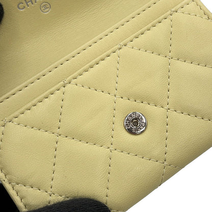 CHANEL Matelasse Classic Card Case YellowAP0214 Lambskin