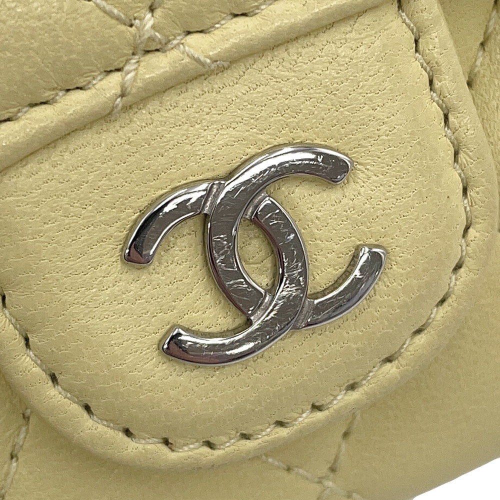 CHANEL Matelasse Classic Card Case YellowAP0214 Lambskin
