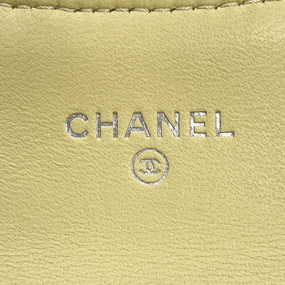 CHANEL Matelasse Classic Card Case YellowAP0214 Lambskin
