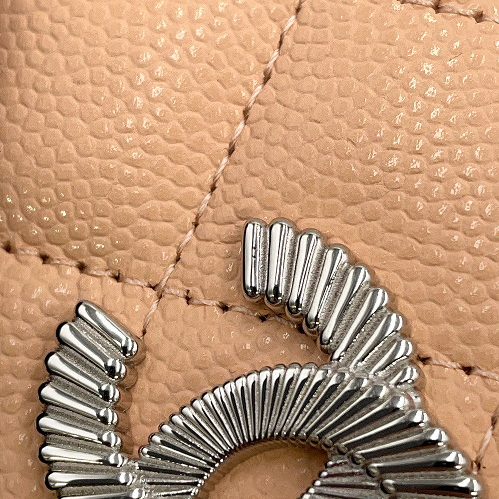 CHANEL Matelasse CC Logo Card Case BeigeAP4333 Caviar Leather