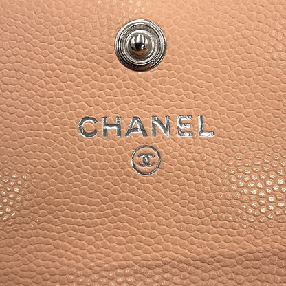 CHANEL Matelasse CC Logo Card Case BeigeAP4333 Caviar Leather