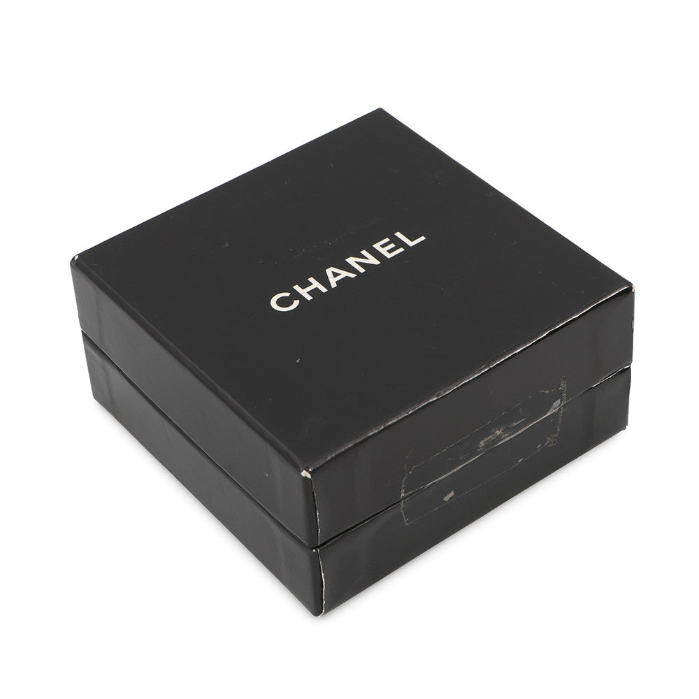 CHANEL Straw Hat Motif Earrings Gold Gold Plated