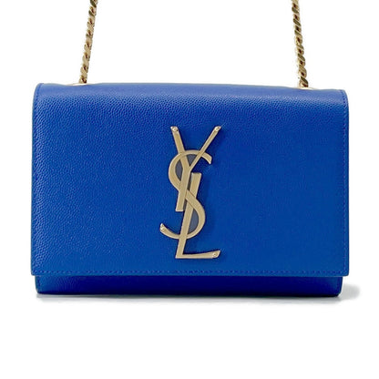 SAINT LAURENT PARIS Kate Shoulder Bag Blue354121 Leather